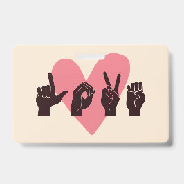 Tarjeta De Identificación ASL Amor IV - Día de San Valentín