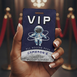 Tarjeta De Identificación Astronaut Birthday Party 1st Trip Around the Sun