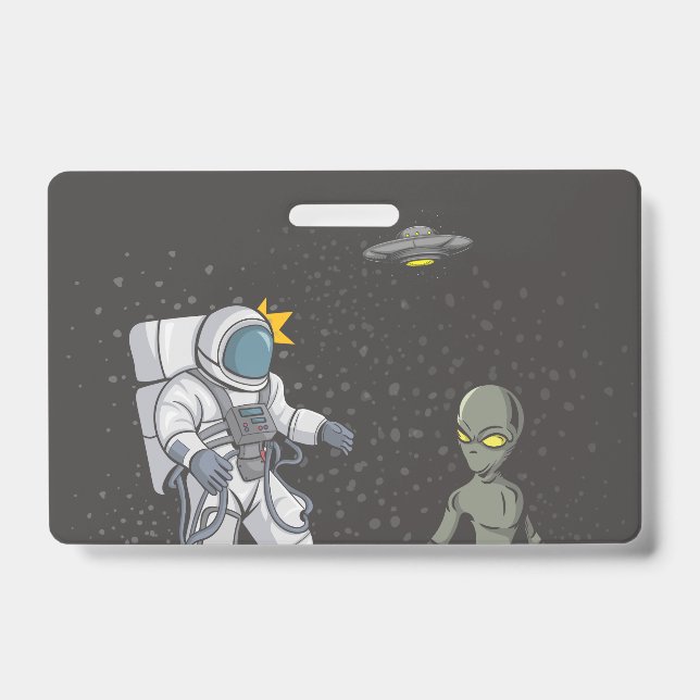Tarjeta De Identificación Astronauta y alienígena   (Parte frontal)