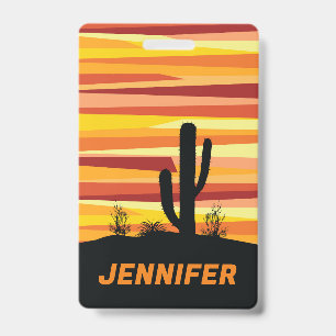 Tarjeta De Identificación Atardecer geométrico en el desierto