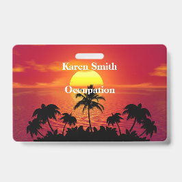 Tarjeta De Identificación Atardecer Tropical