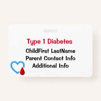 Tarjeta De Identificación Atención médica de emergencia para la diabetes