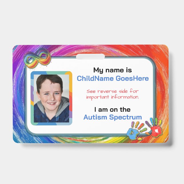 Tarjeta De Identificación Autism Assistance Identification Card (Parte frontal)