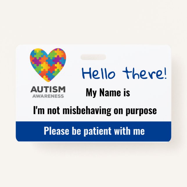 Tarjeta De Identificación Autismo (Anverso)