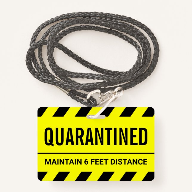 Tarjeta De Identificación Autoaislamiento de Coronavirus Cuarentena (Anverso son cordón)