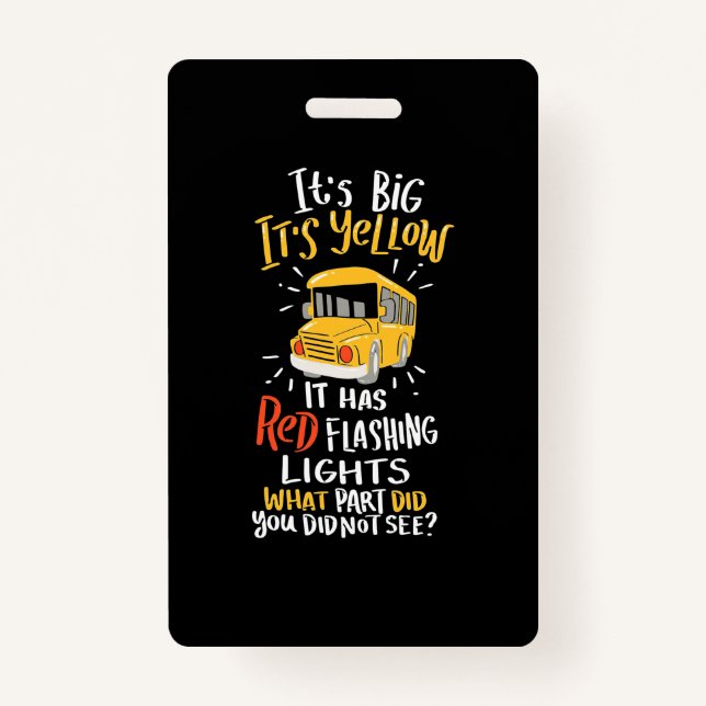 Tarjeta De Identificación Autobús escolar es grande y amarillo (Anverso)
