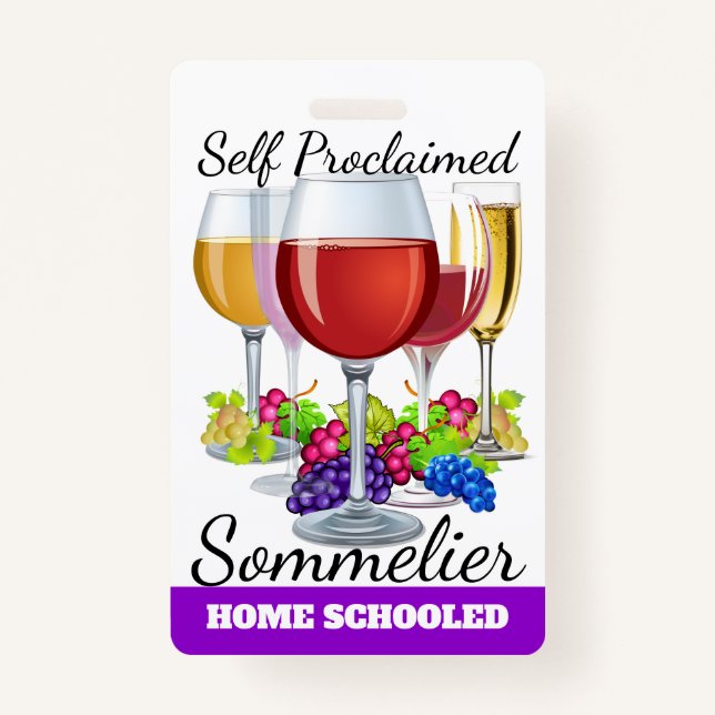 Tarjeta De Identificación Autoproclamada Insignia Sommelier (Anverso)