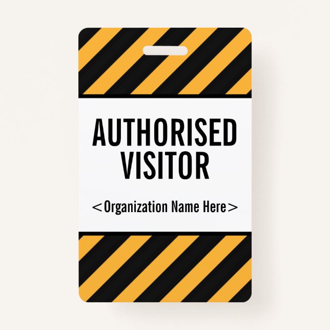 Tarjeta De Identificación "AUTORIZÓ insignia del VISITANTE Atención-Que (Anverso)
