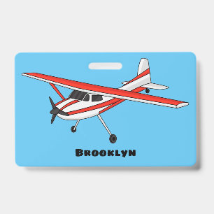 Tarjeta De Identificación avión de engranaje de triciclo dibujo animado