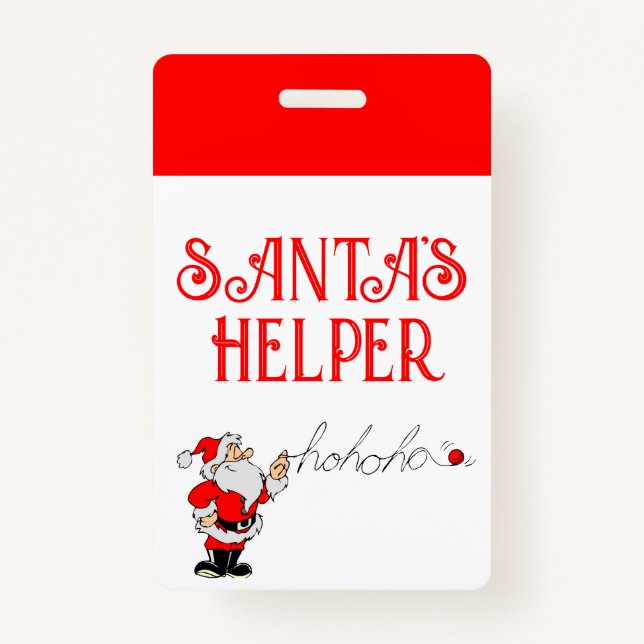Tarjeta De Identificación Ayudante de Santa (Reverso)