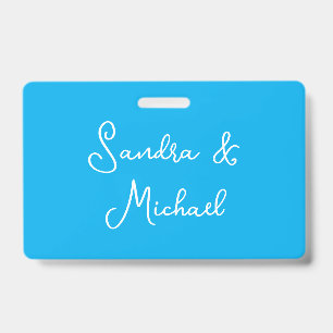 Tarjeta De Identificación Azul Azure Personalizado Elegante Simple
