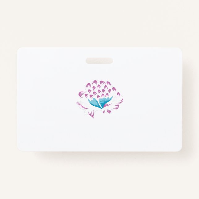 Tarjeta De Identificación Azul de flor de maíz claro, Megenta cielo, Girona (Anverso)