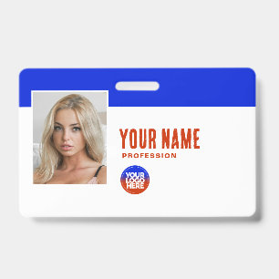 Tarjeta De Identificación Azul   Empresa de Identificación Fotográfica para 