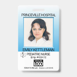 Tarjeta De Identificación Azul - Foto de campo médico - Enfermero