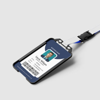 Tarjeta De Identificación Azul Marino | Seguridad de la compañía de identifi