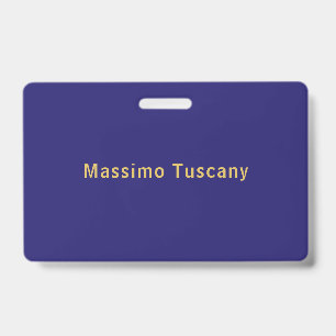 Tarjeta De Identificación Azul oscuro y dorado profesional minimalista moder