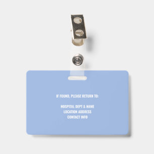 Tarjeta De Identificación Azul Personalizado Hospital Personal Médico Enferm
