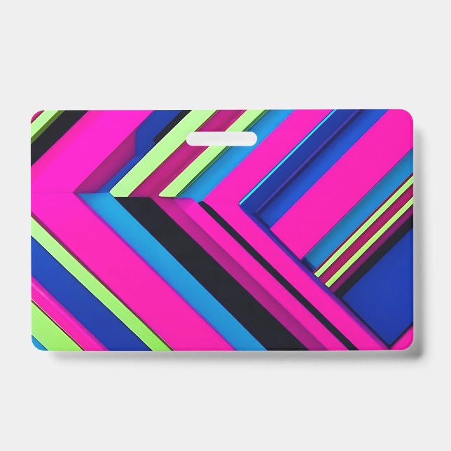 Tarjeta De Identificación Azul y rosa eléctricos (Parte frontal)