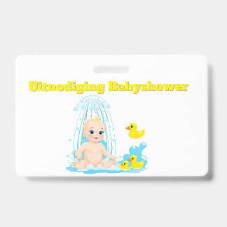 Tarjeta De Identificación Babyshower Uitnodiging Badge - Schattige Baby en E