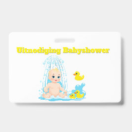 Tarjeta De Identificación Babyshower Uitnodiging Badge - Schattige Baby en E