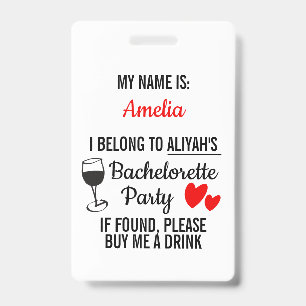 Tarjeta De Identificación Bachelorette Party Lanyard Graciosa 'Compra una Be