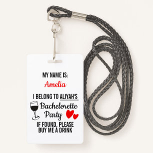 Tarjeta De Identificación Bachelorette Party Lanyard Graciosa 'Compra una Be