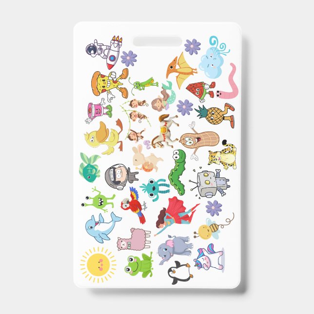 Tarjeta De Identificación Badge Accessory (Cartoons & Food)  (Parte frontal)