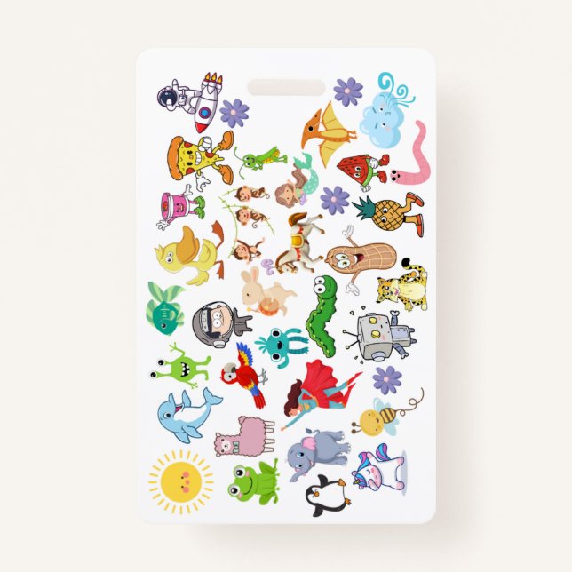 Tarjeta De Identificación Badge Accessory (Cartoons & Food)  (Anverso)