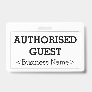 Tarjeta De Identificación Badge básico "INVITADO AUTORIZADO"