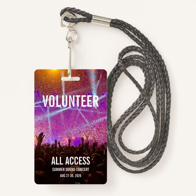 Tarjeta De Identificación Badge de concierto de personalizado (Anverso son cordón)