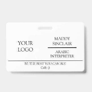 TARJETA DE IDENTIFICACIÓN BADGE DE IDENTIFICACIÓN DE INTERPRETACIÓN PROFESIO