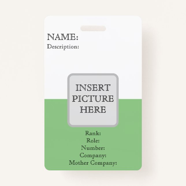 Tarjeta De Identificación BADGE DE IDENTIFICACIÓN VERTICAL DEL personalizado (Anverso)