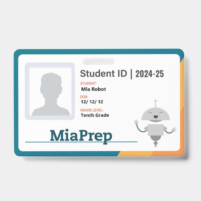 Tarjeta De Identificación Badge de MiaPrep (Anverso)
