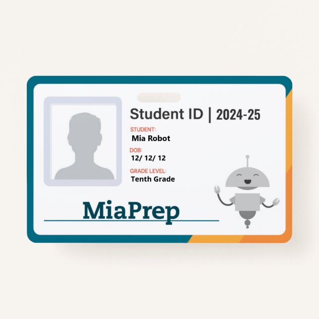 Tarjeta De Identificación Badge de MiaPrep (Anverso)