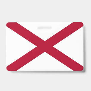 Tarjeta De Identificación Badge de nombre con bandera del estado de Alabama,