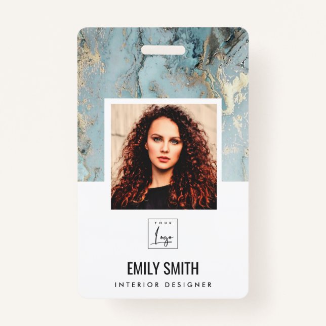 TARJETA DE IDENTIFICACIÓN BADGE DE NOMBRE DE CÓDIGO DE BARRA DE FOTOS DE EMP (Anverso)