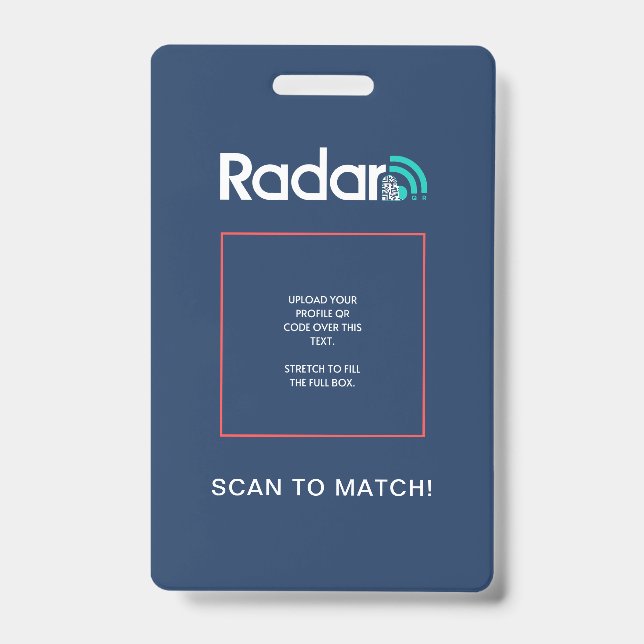 Tarjeta De Identificación Badge de RadarQR (Parte frontal)