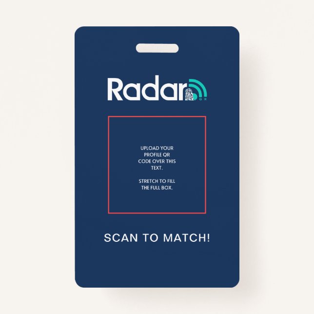 Tarjeta De Identificación Badge de RadarQR (Anverso)