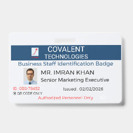 Tarjeta De Identificación Badge Entreprise|Professionnel|Business|CustOffice