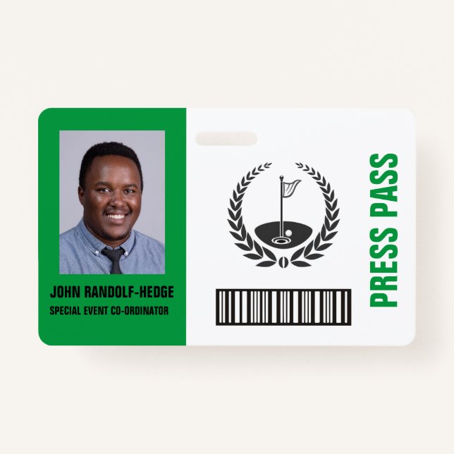 TARJETA DE IDENTIFICACIÓN BADGE ESPECIAL DE SEGURIDAD DE EVENTOS GOLF (Anverso)