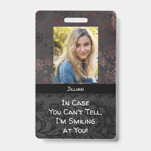 Tarjeta De Identificación Badge Funky: Compartir sonrisas mientras lleva una