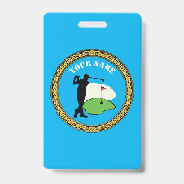 Tarjeta De Identificación Badge Golf - Añadir nombre - Golfer