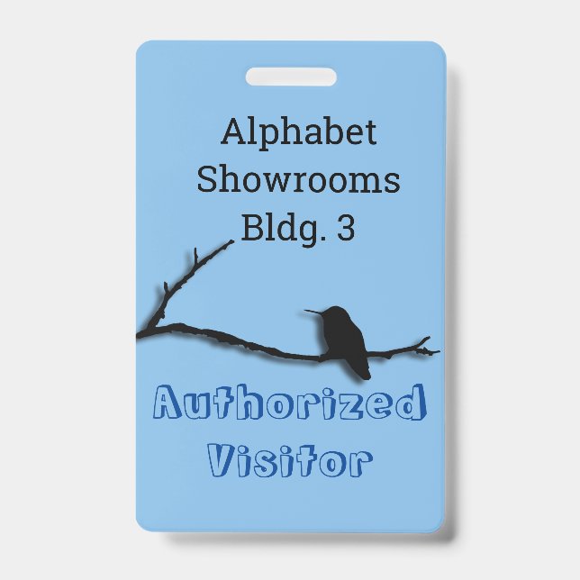 Tarjeta De Identificación Badge - Hummingbird en la sucursal (Anverso)