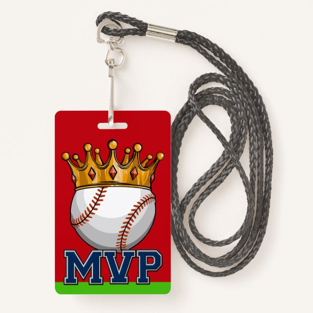 Tarjeta De Identificación Badge Lanyard del Béisbol MVP (Anverso son cordón)