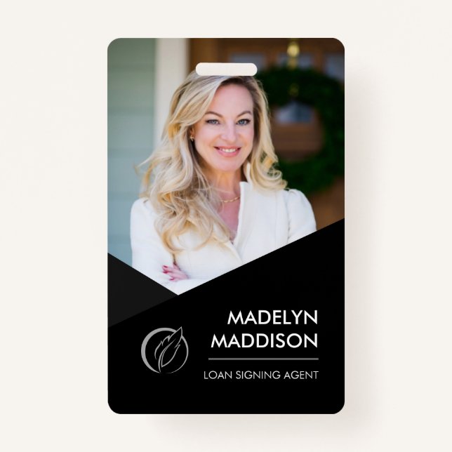 Tarjeta De Identificación Badge mínimo del agente de firma del notario de fo (Anverso)