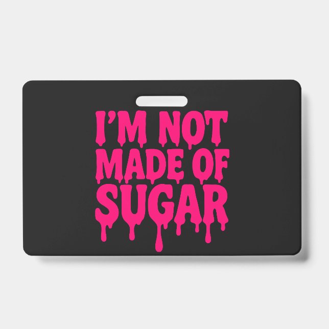 Tarjeta De Identificación Badge Neon Pink Drip (Negro) - Personalizable (Anverso)