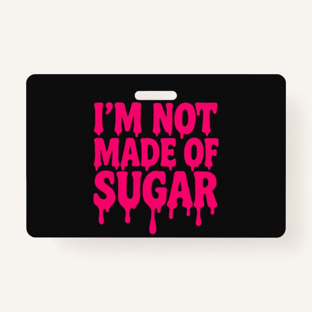 Tarjeta De Identificación Badge Neon Pink Drip (Negro) - Personalizable (Anverso)