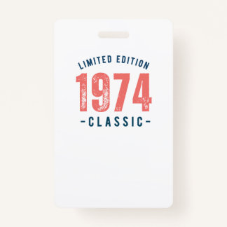 Tarjeta De Identificación Badges 1974