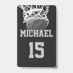 Tarjeta De Identificación Baloncesto Su Nombre