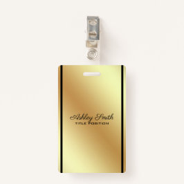 Tarjeta De Identificación Banda negra de fondo dorado